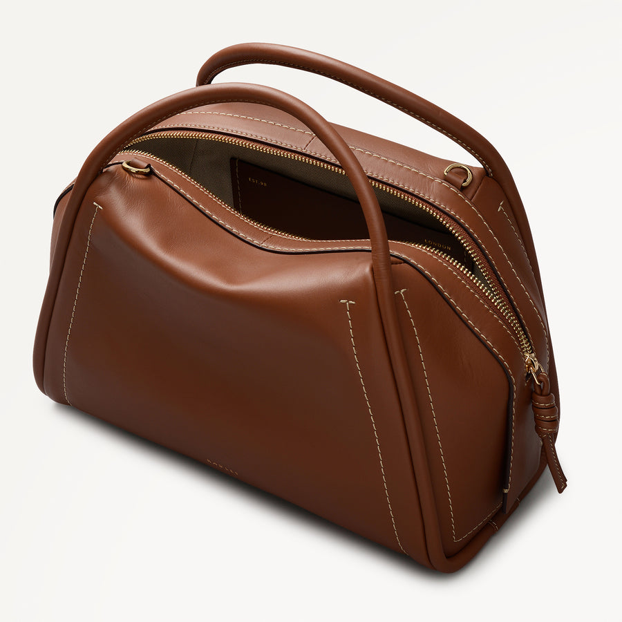 The Golborne Medium Ziptop Grab Cognac - 113116