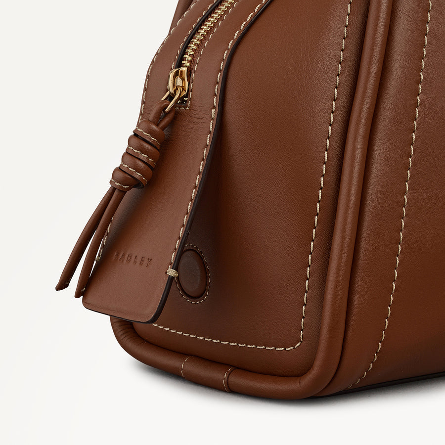 The Golborne Medium Ziptop Grab Cognac - 113116