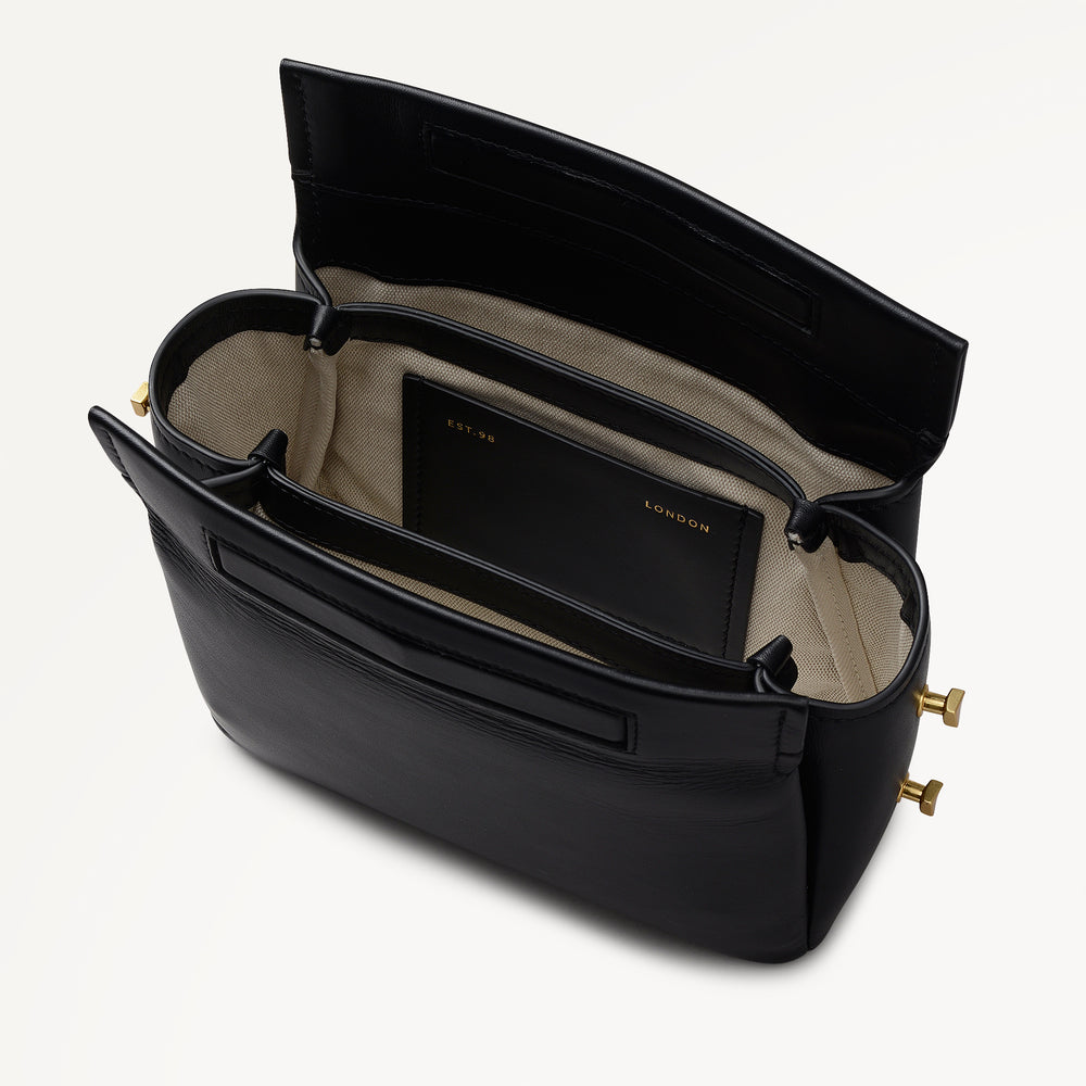 The Selina Small Flapover Cross Body Black - 113125