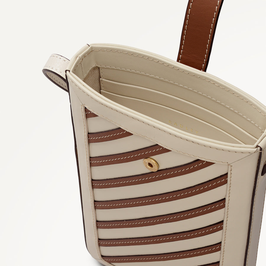 Willis Street - Stripe Medium  Phone Crossbody Salt