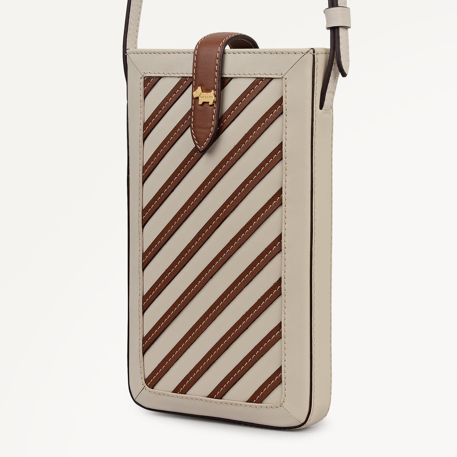 Willis Street - Stripe Medium  Phone Crossbody Salt