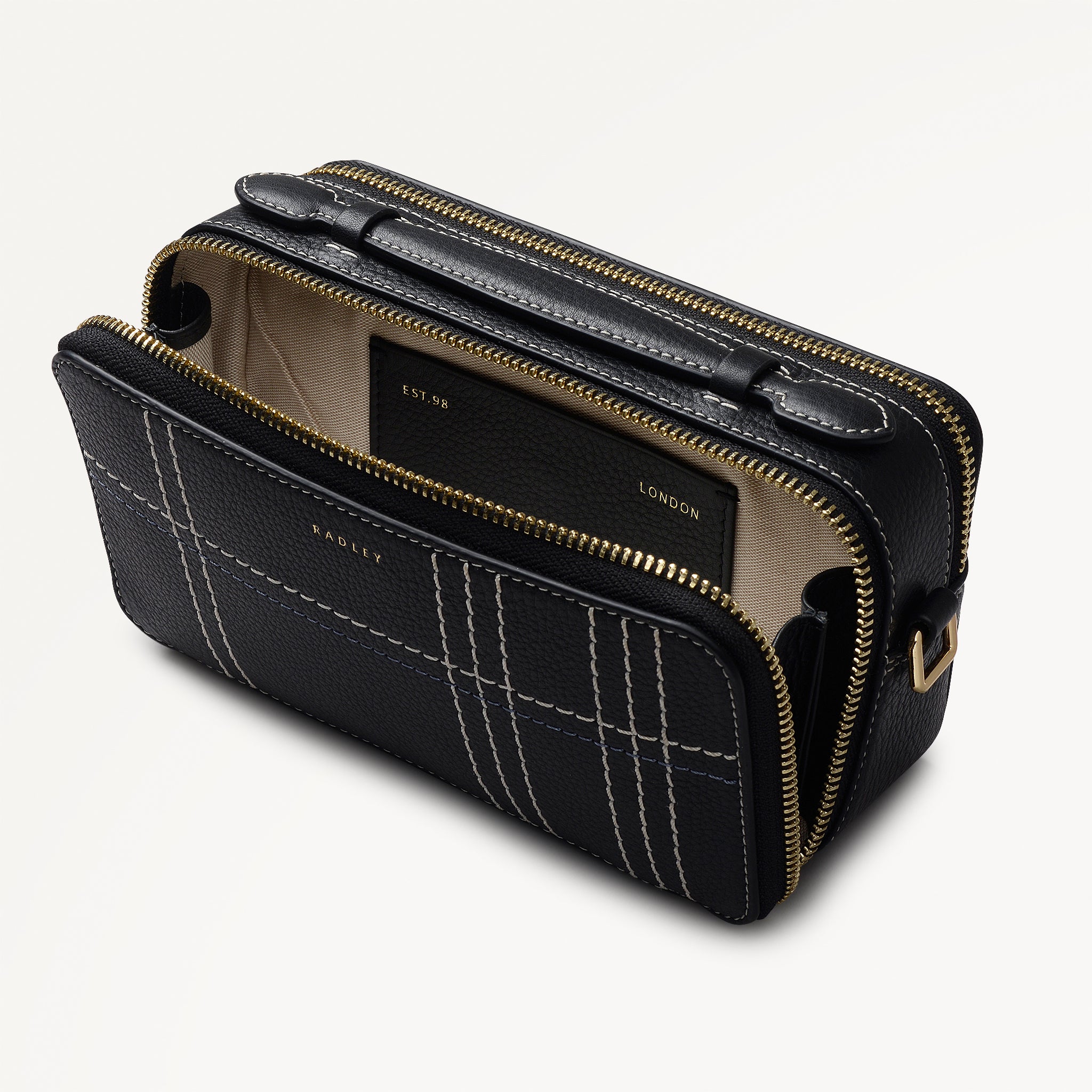 Calvert Way - Check Micro Phone Cross Body Black - 113136