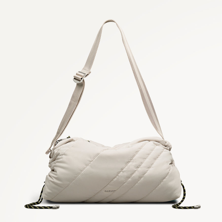 Eden Row - Quilt Medium Ziptop Cross Body Feather Gray - 113138