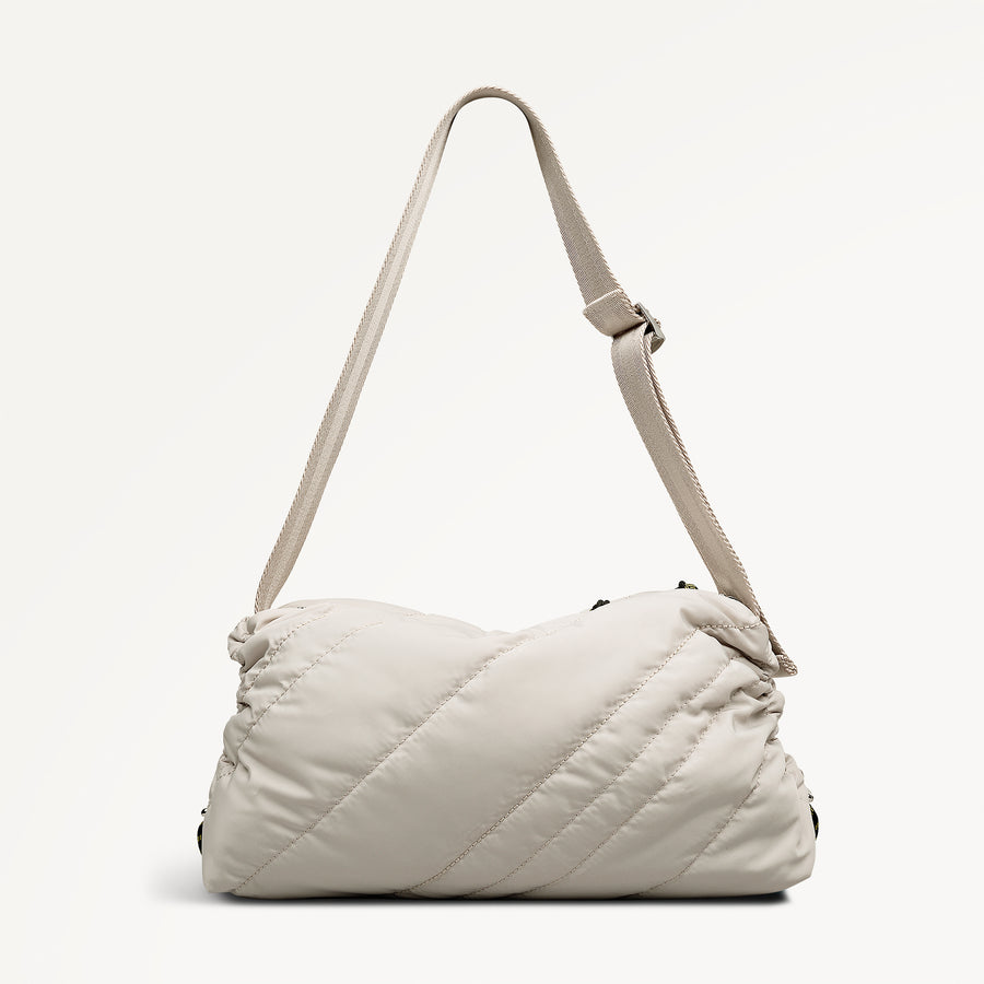 Eden Row - Quilt Medium Ziptop Cross Body Feather Gray - 113138