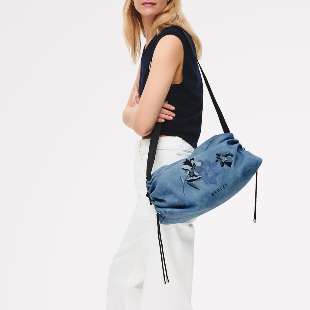 Eden Row - Denim Medium Ziptop Cross Body Denim - 113143