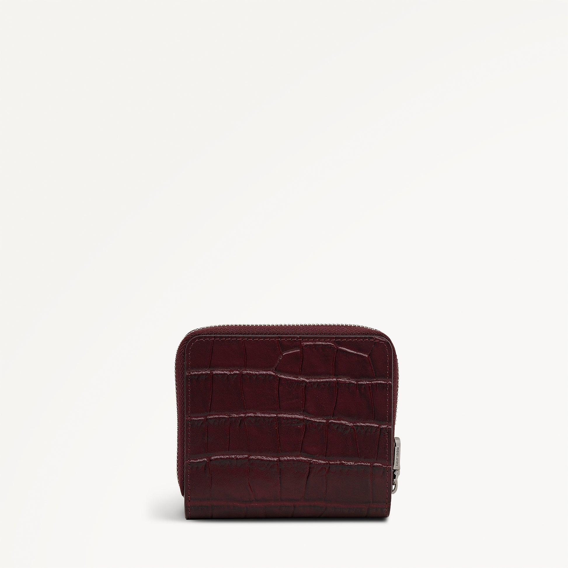 Dukes Place - Faux Croc Medium Zip Around Purse Dark Cherry - 113148