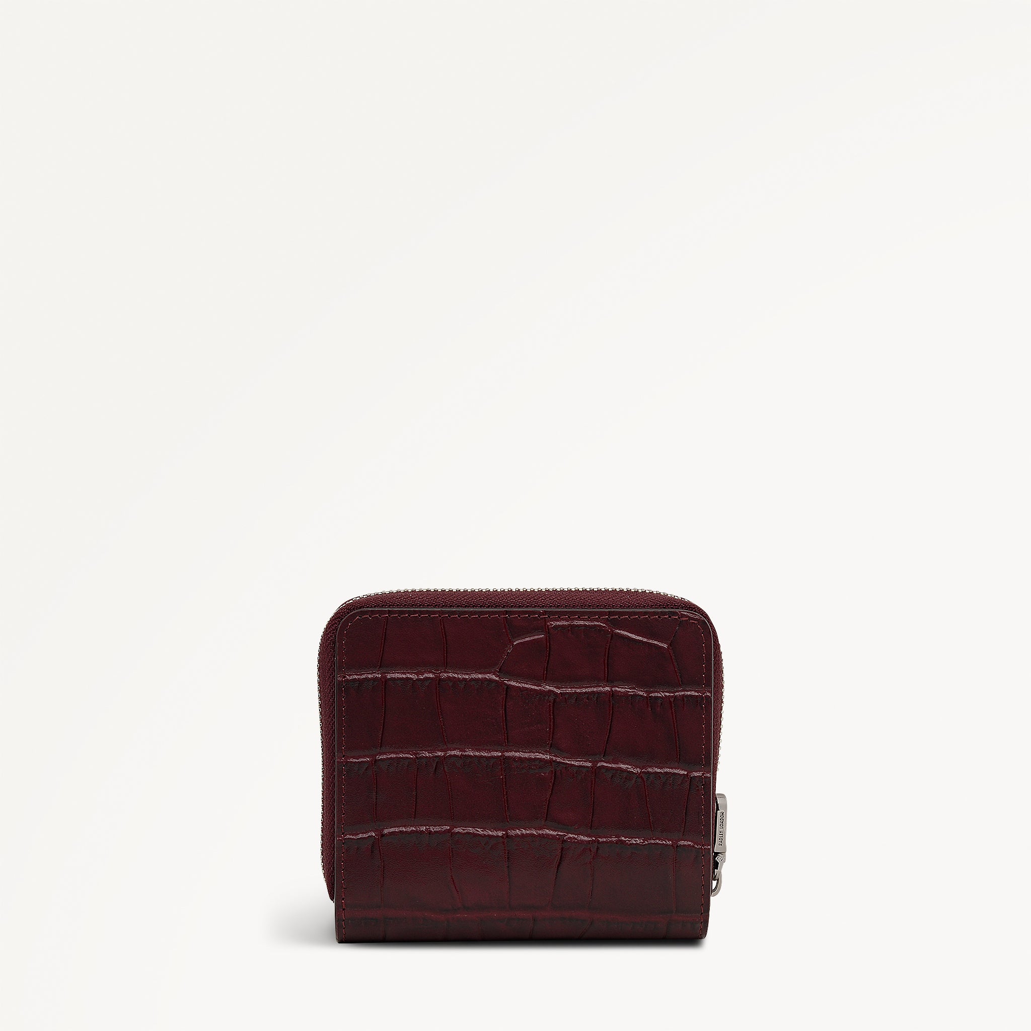 Dukes Place - Faux Croc Medium Zip Around Purse Dark Cherry - 113148