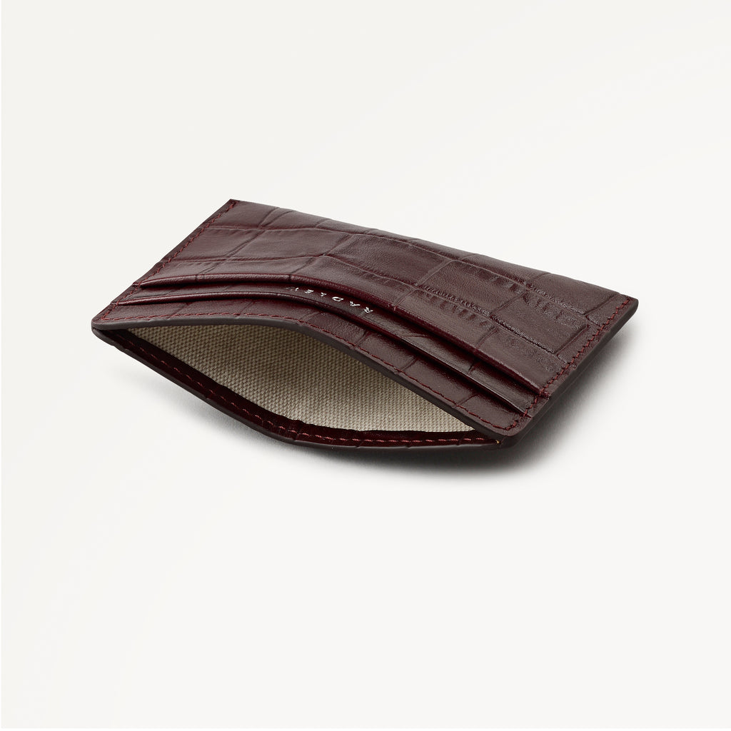 Dukes Place - Faux Croc Small  Card Holder Dark Cherry - 113149