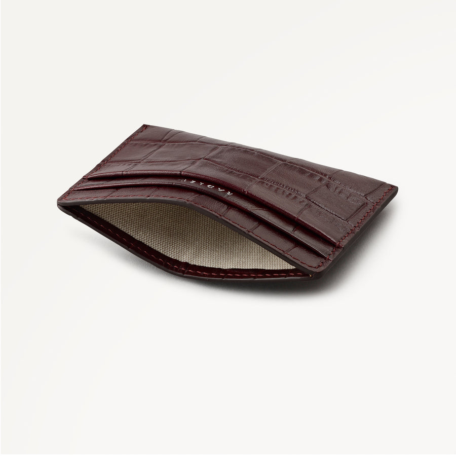 Dukes Place - Faux Croc Small  Card Holder Dark Cherry - 113149