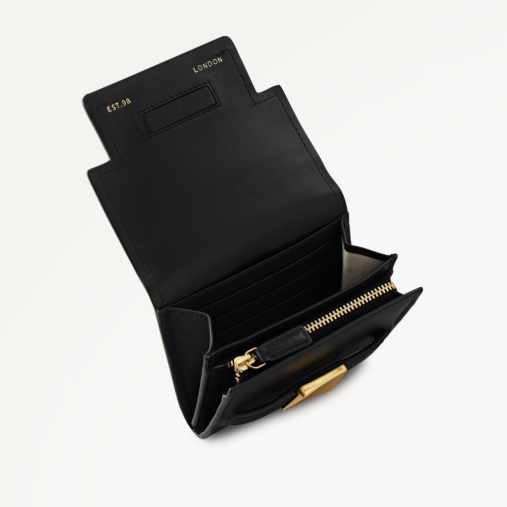 The Christina Medium Flapover Purse Black - 113159