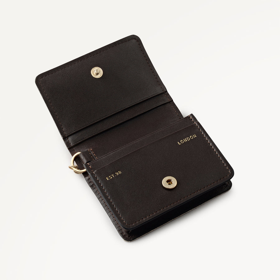 Chester Row - Cow Hide Small Card Holder Dark Oak - 113174