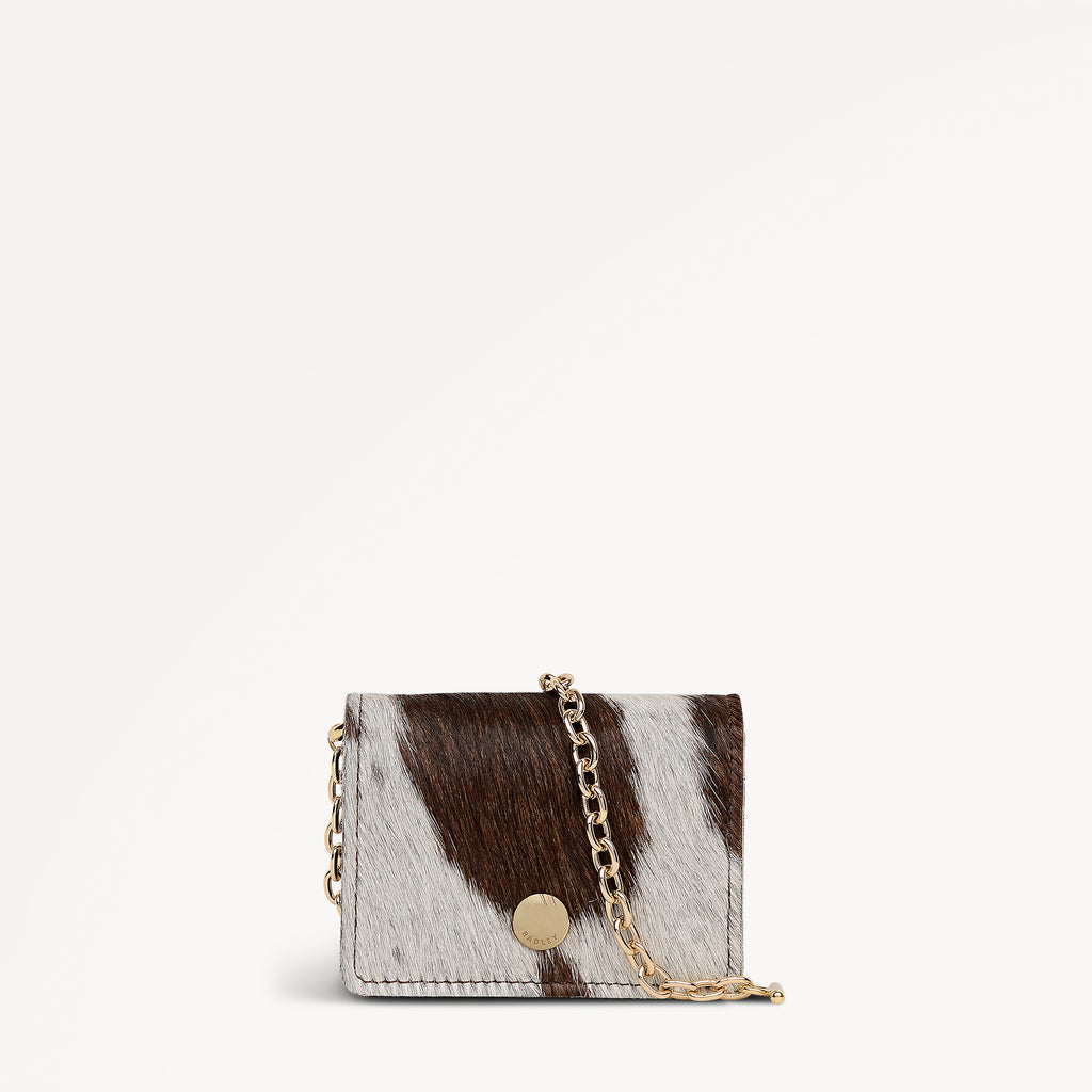 Chester Row - Cow Hide Small Card Holder Dark Oak - 113174