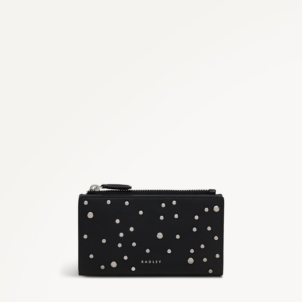 Coin Street - Stud Medium Ziptop Purse Black - 113175