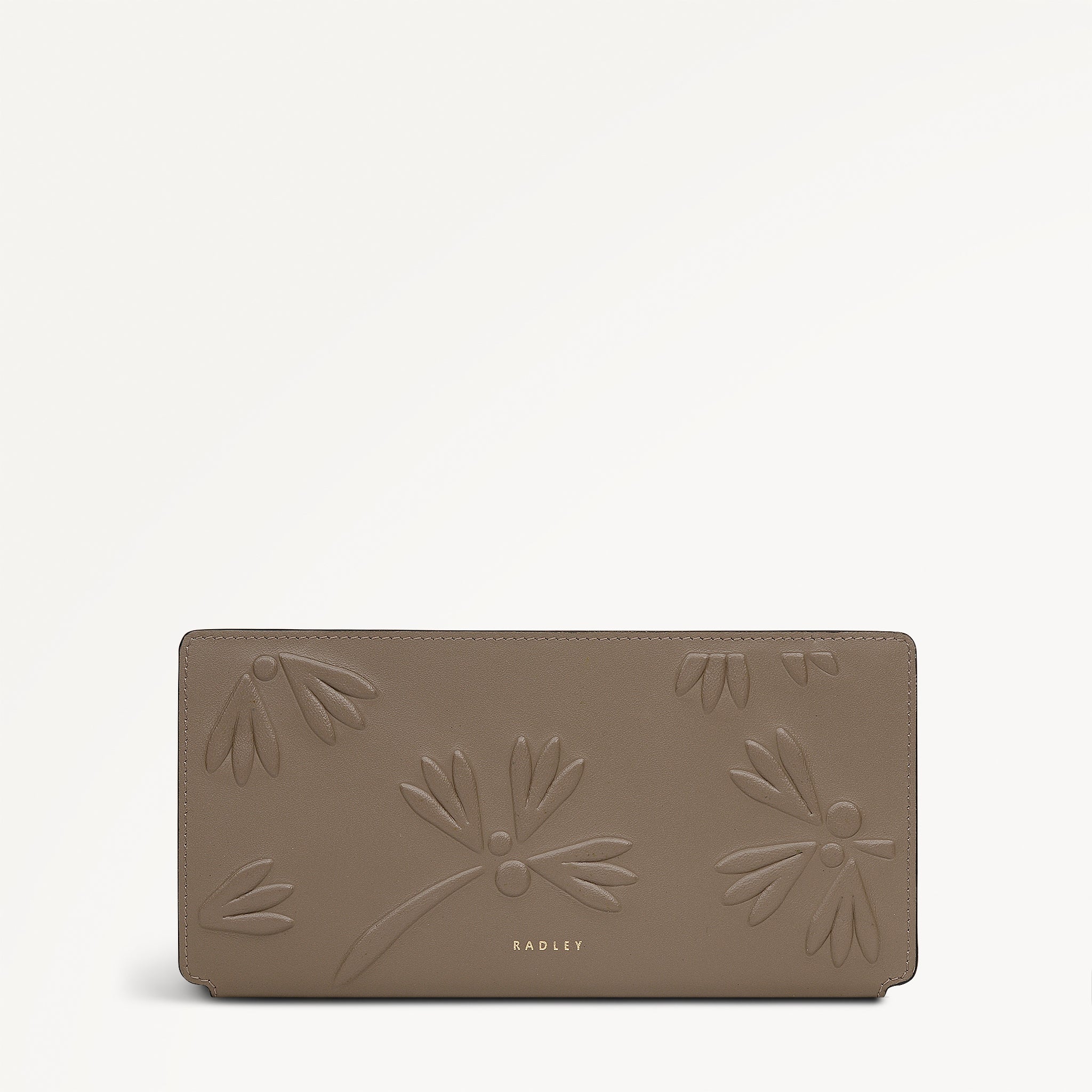 Coin Street - Debossed Large Ziptop Purse Coffee - 113185