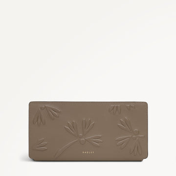 Coin Street - Debossed Large Ziptop Purse Coffee - 113185