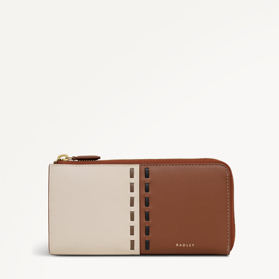 The Abbey - Patchwork Large Zip Around Purse Salt - 113186