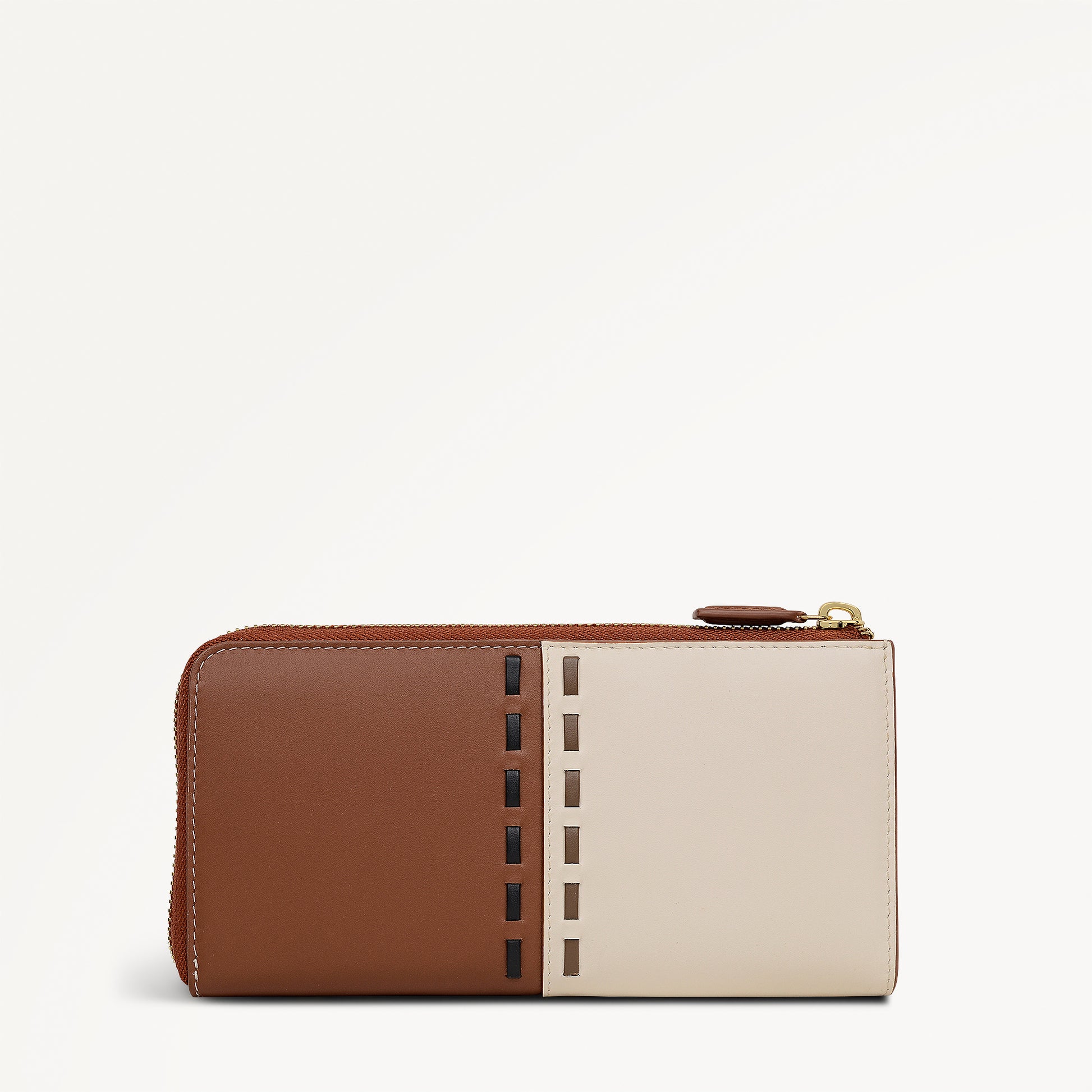 The Abbey - Patchwork Large Zip Around Purse Salt - 113186