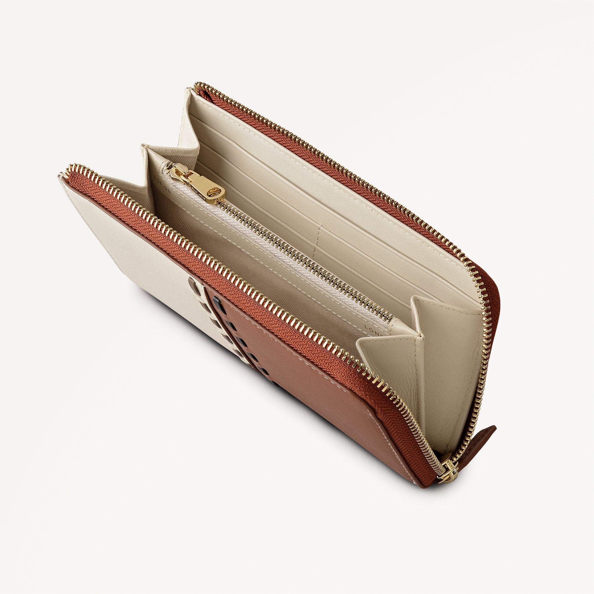 The Abbey - Patchwork Large Zip Around Purse Salt - 113186