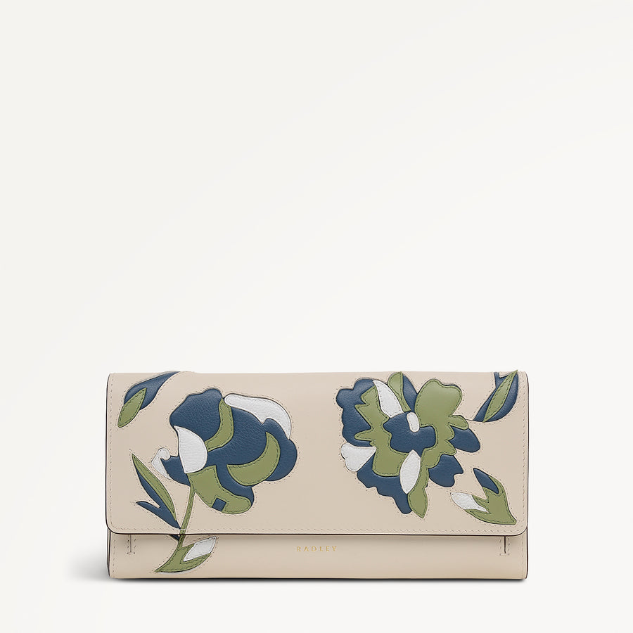 Floral Large Flapover Wallet Salt - 113207