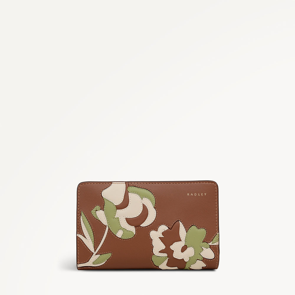 Floral Medium Bifold Purse Cognac - 113209