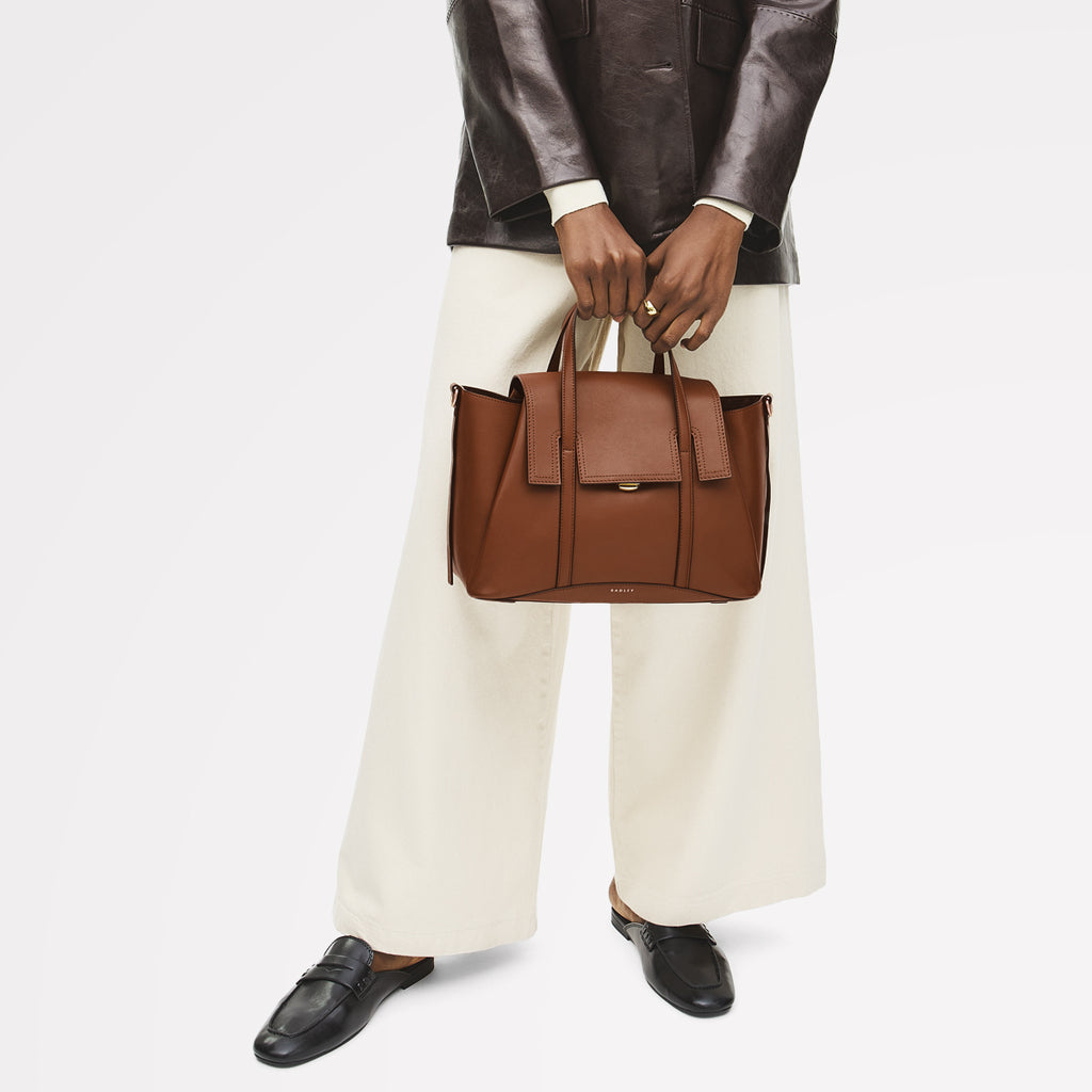 The Chancery Medium Flapover Grab Cognac - 113239