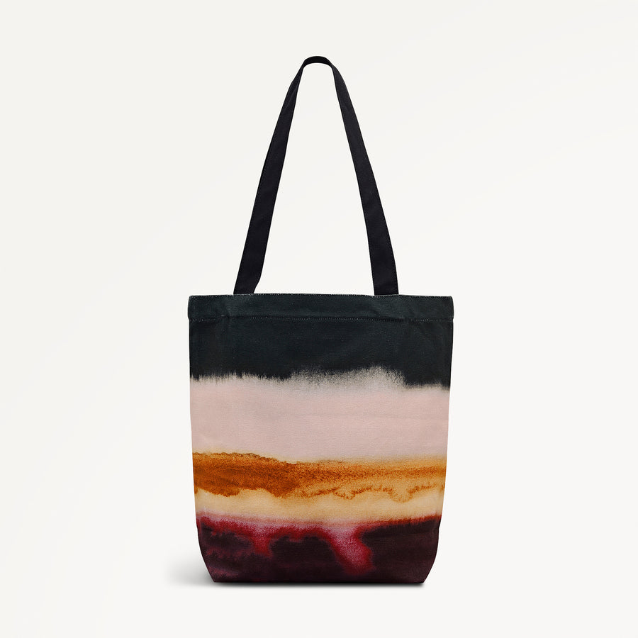 Ombre Stripe Medium Open Top Tote Black - 113247