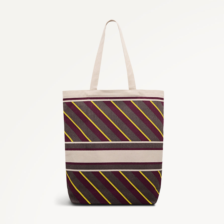 Radley Diagonal Stripe Extra Large Open Top Tote Coffee - 113252