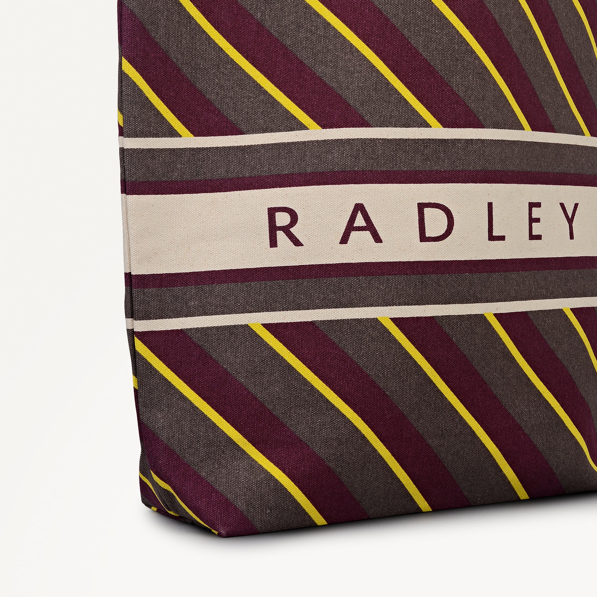 Radley Diagonal Stripe Extra Large Open Top Tote Coffee - 113252