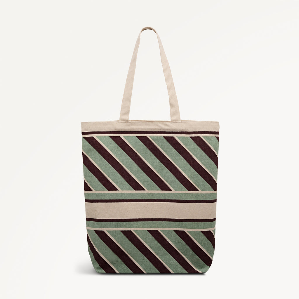 Radley Diagonal Stripe Extra Large Open Top Tote Pistachio - 113259