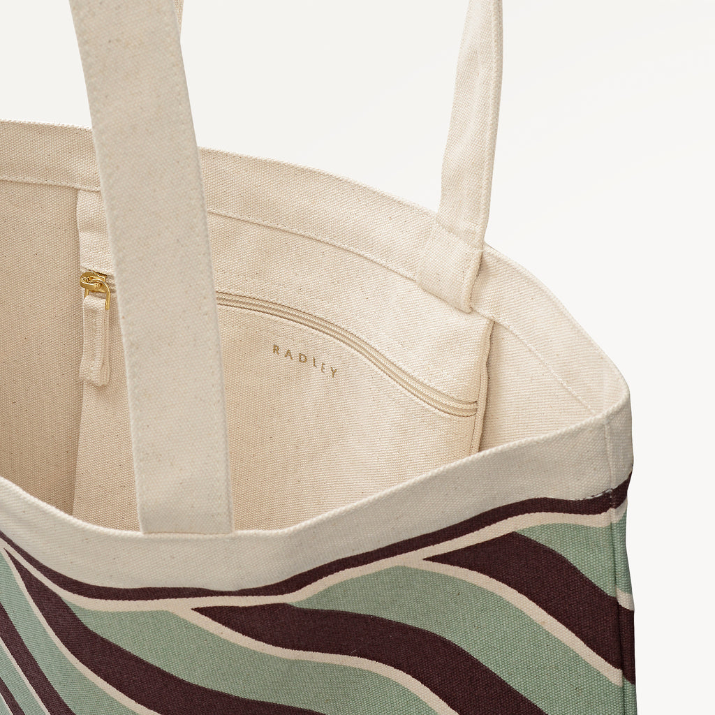 Radley Diagonal Stripe Extra Large Open Top Tote Pistachio - 113259