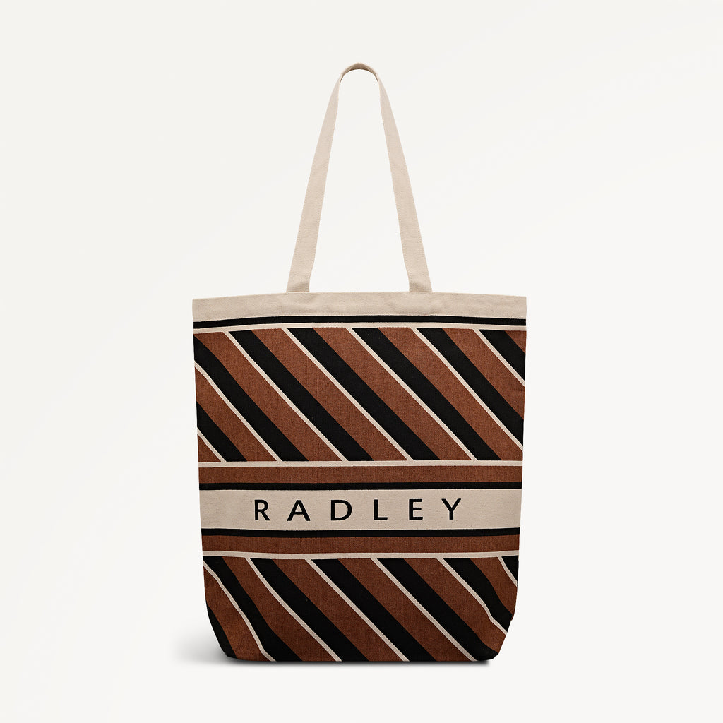 Radley Diagonal Stripe Extra Large Open Top Tote Cognac - 113267