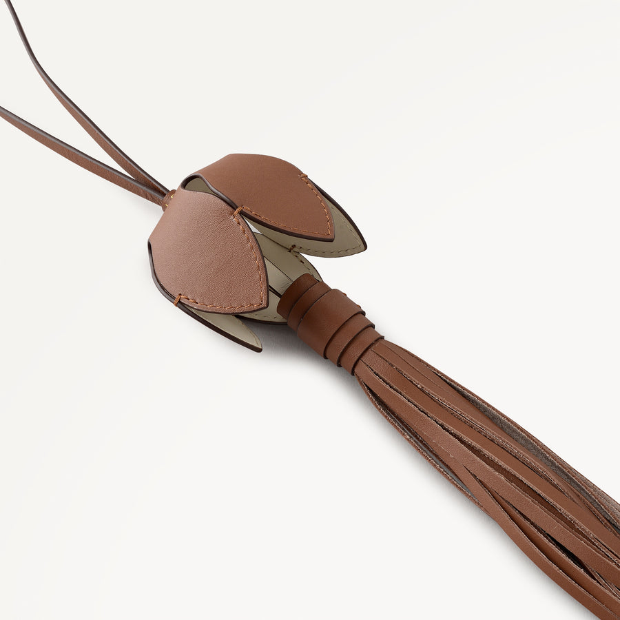 FLOWER LANE SMALL BAG CHARM COGNAC