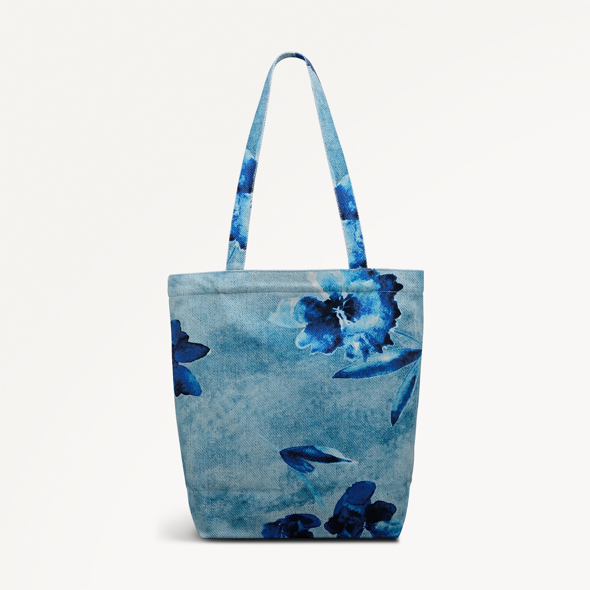 Painterly Floral Medium Open Top Tote Denim - 113271
