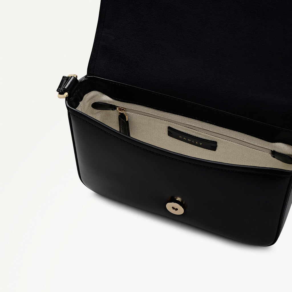 Percy Grove Medium Flapover Cross Body Black - 113279