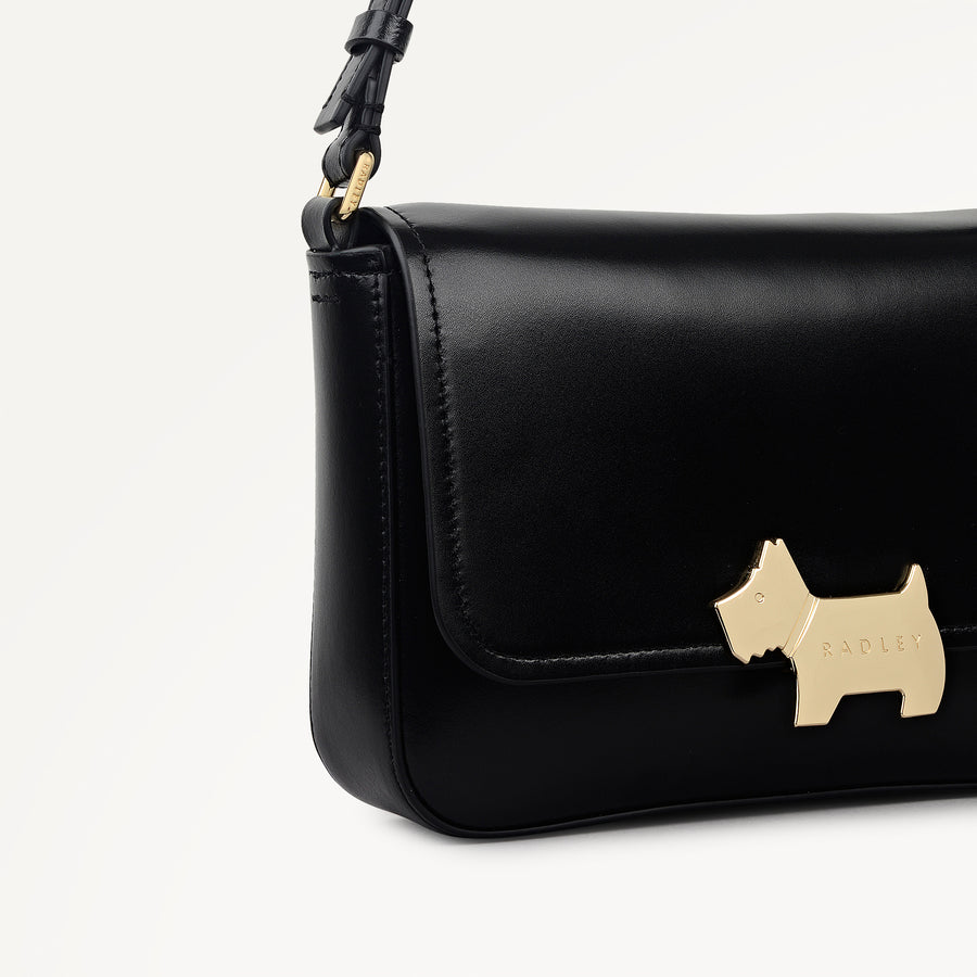 Percy Grove Medium Flapover Cross Body Black - 113279