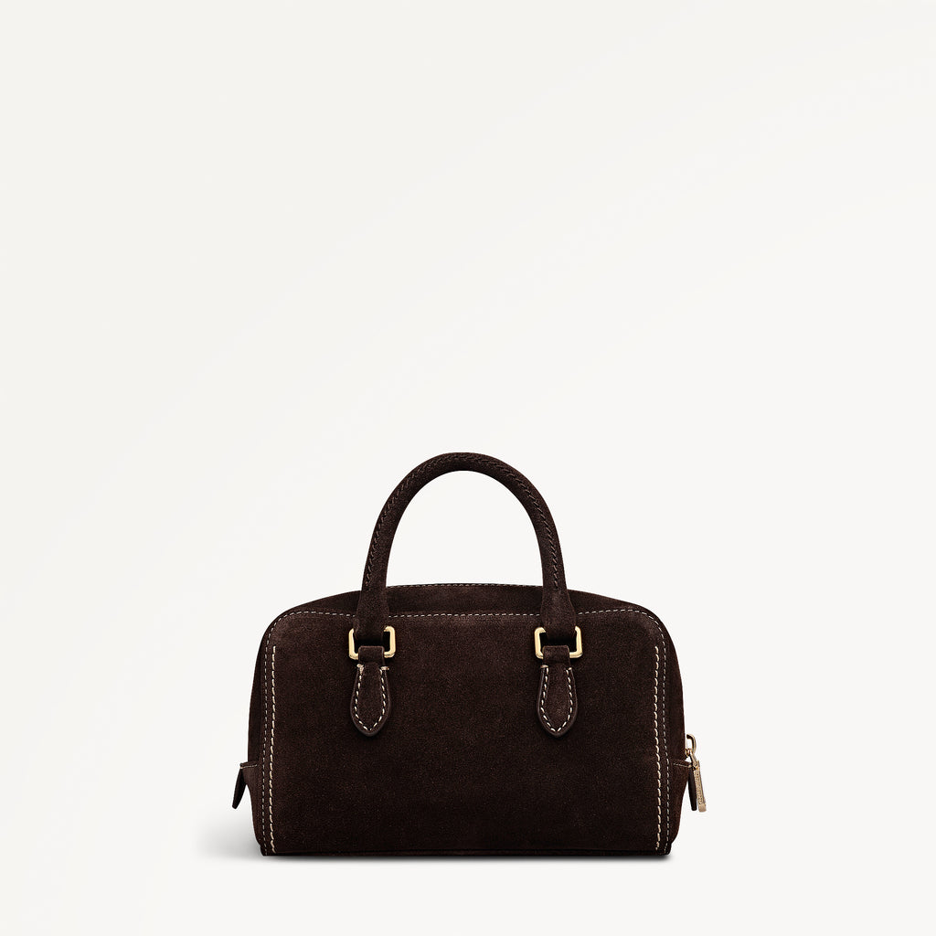 Portland Way - Suede Mini Zip Around Grab Dark Oak - 113289 Ohf/112/04