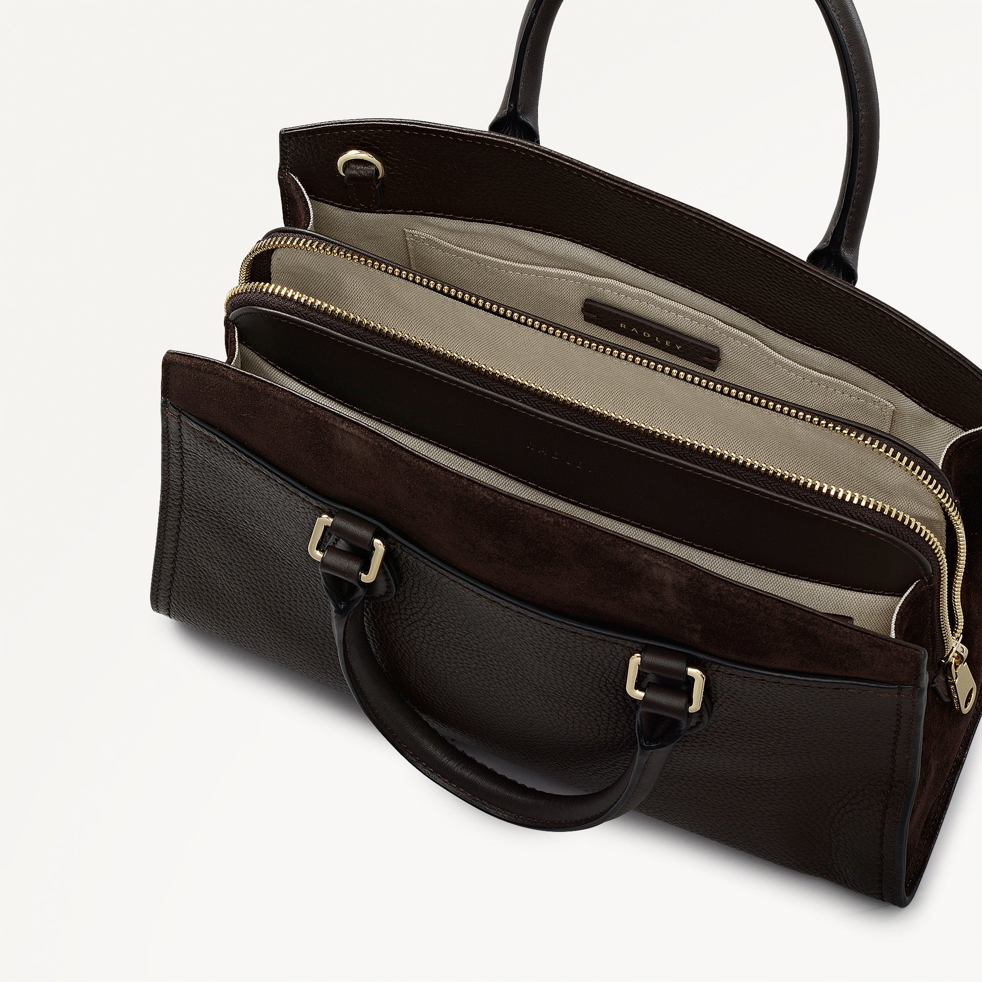 Portland Way Medium Zip Around Grab Dark Oak - 113295