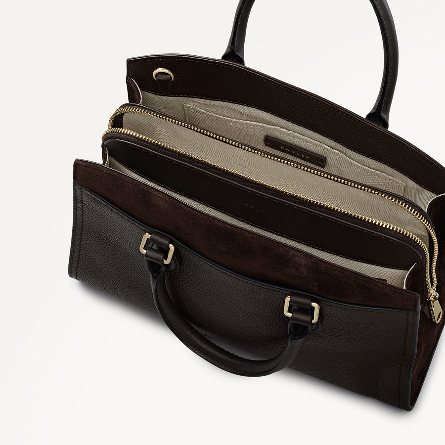 Portland Way Medium Zip Around Grab Dark Oak - 113295