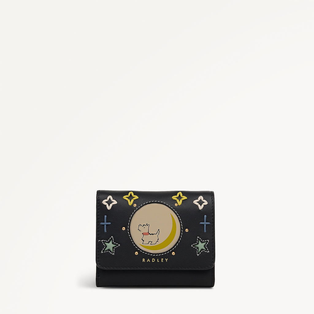 To The Moon Small Trifold Purse Black - 113307