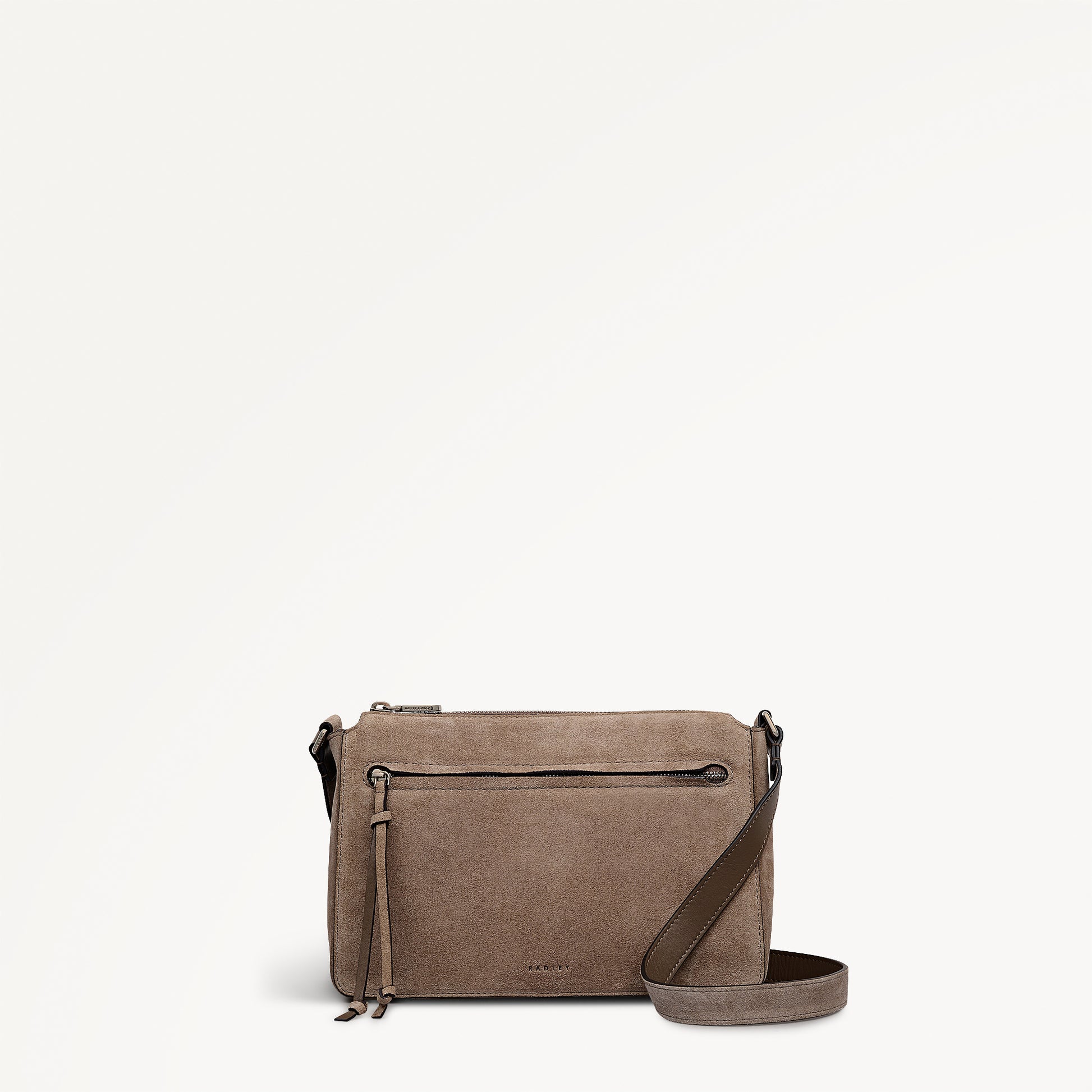 Fountain Park - Suede Small Ziptop Cross Body Coffee - 113329