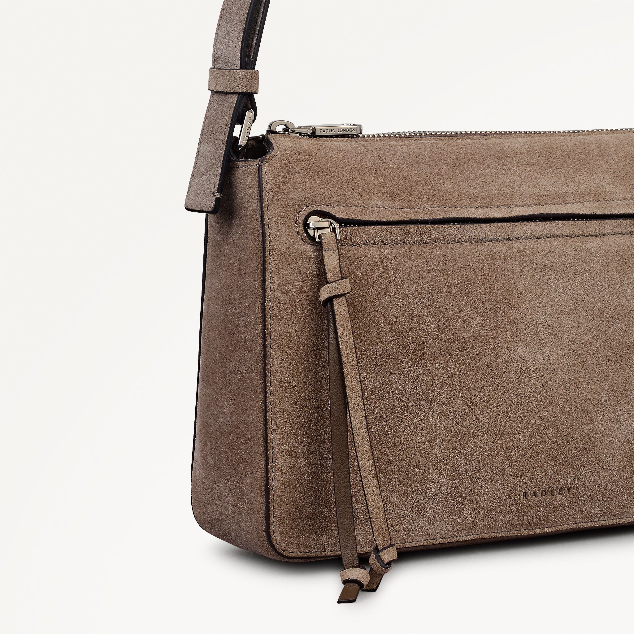 Fountain Park - Suede Small Ziptop Cross Body Coffee - 113329