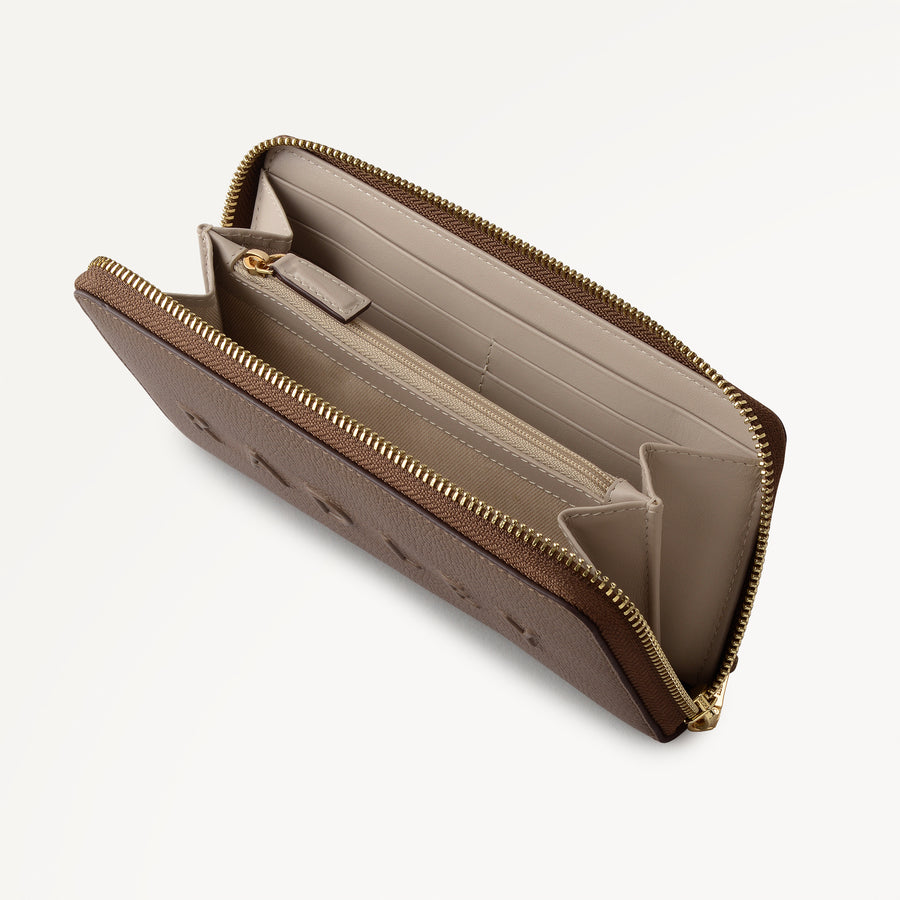 Ridgeway Gardens Large Zip Around Wallet Coffee - 113346