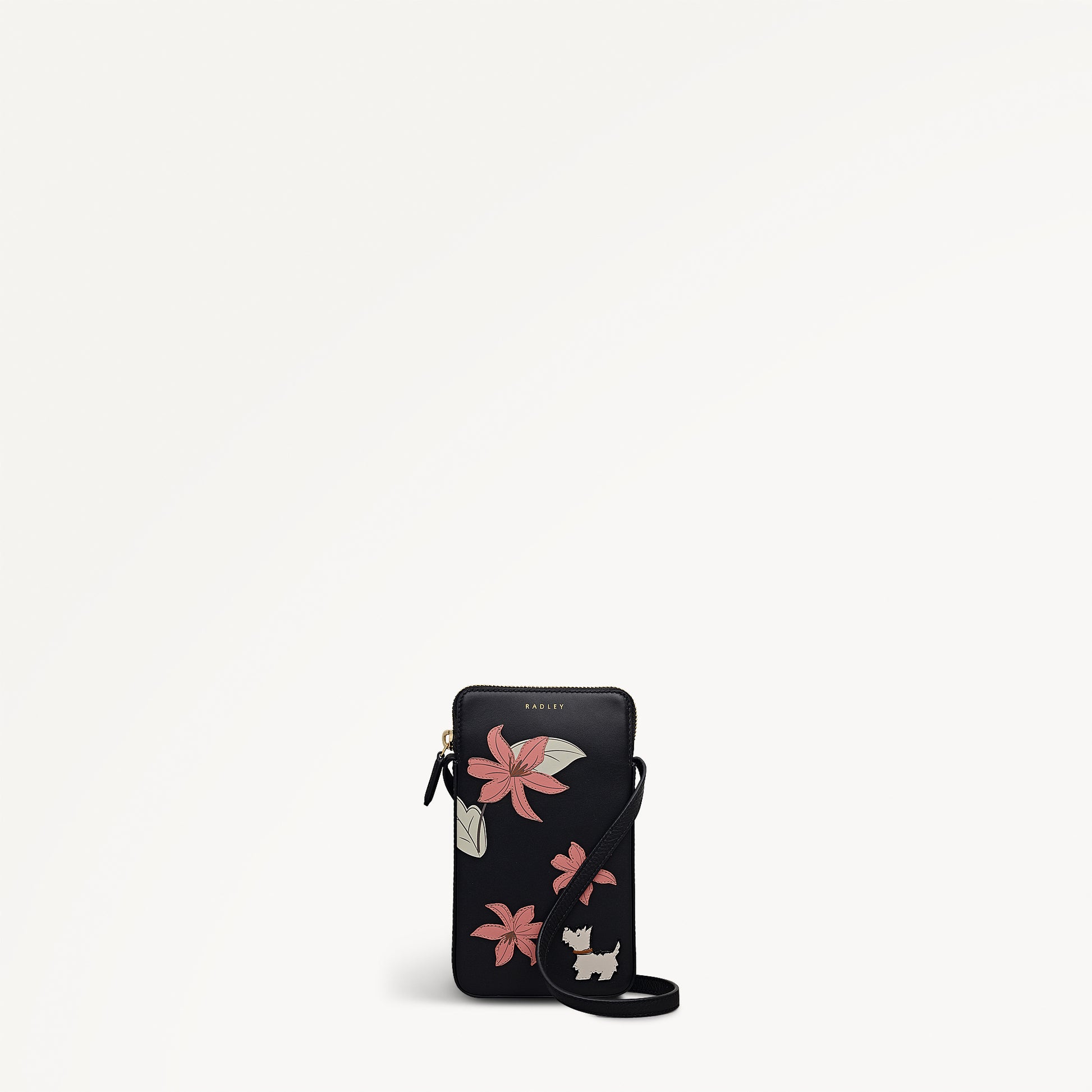 Pretty Petals Medium Phone Cross Body Black - 113350