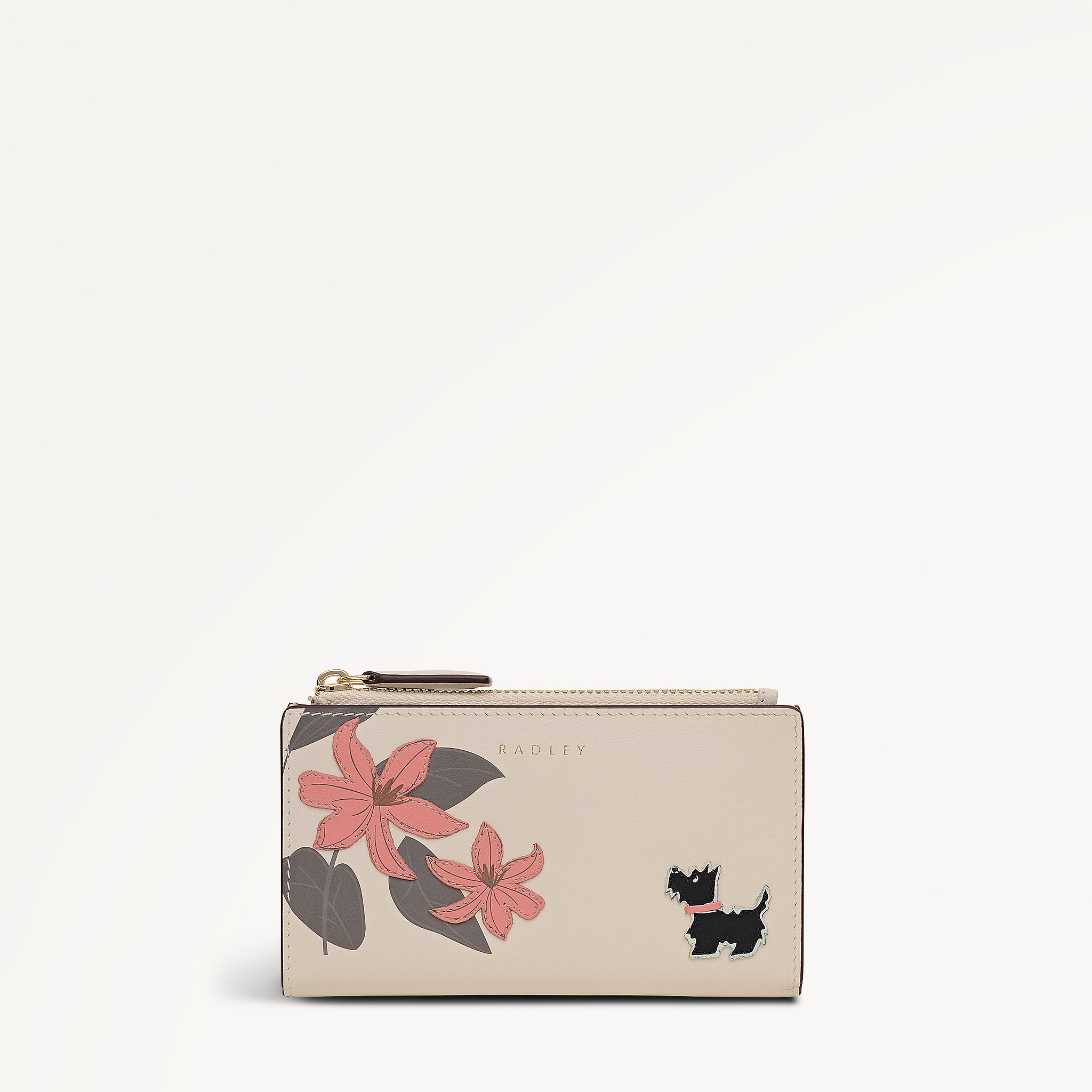 PRETTY PETALS MEDIUM ZIPTOP PURSE SALT