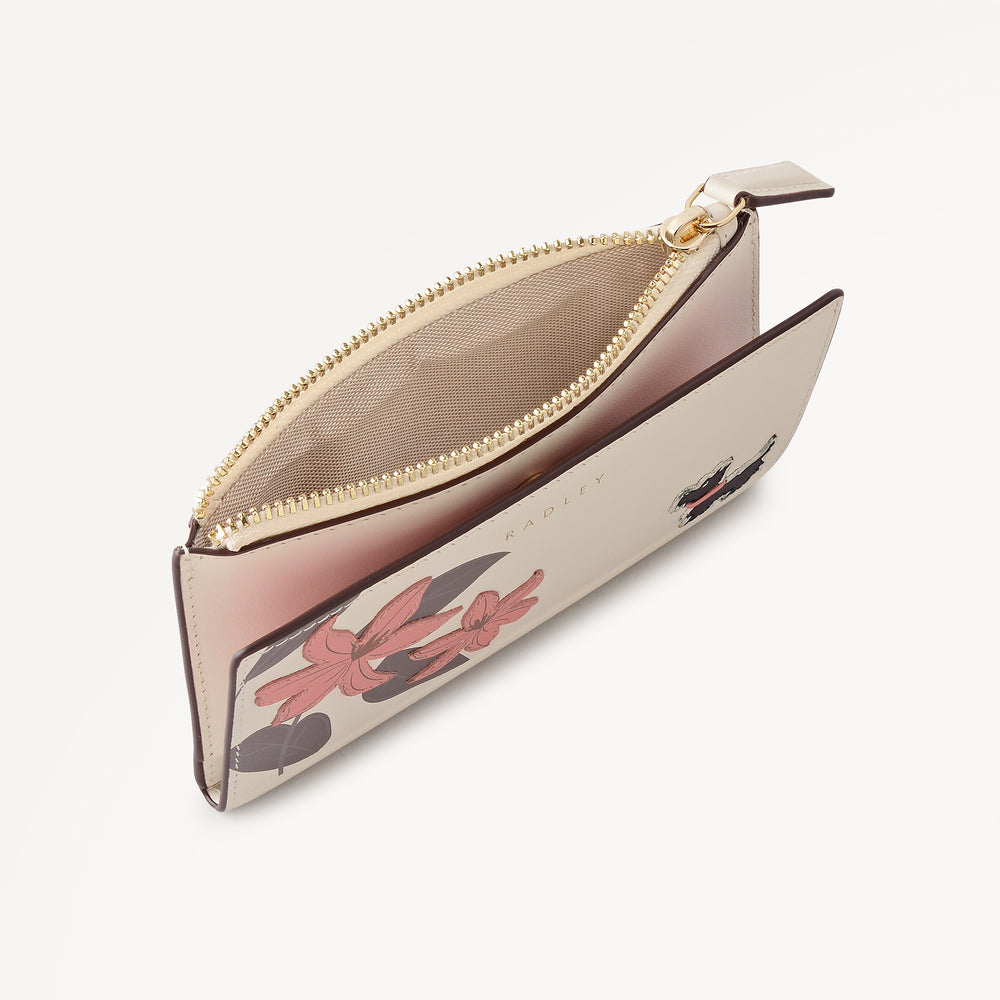 PRETTY PETALS MEDIUM ZIPTOP PURSE SALT
