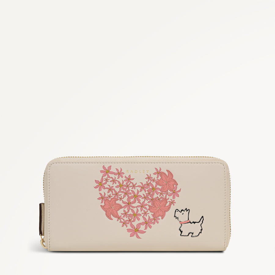 LOVE YOU LOTS LARGE ZIP AROUND WALLET SALT