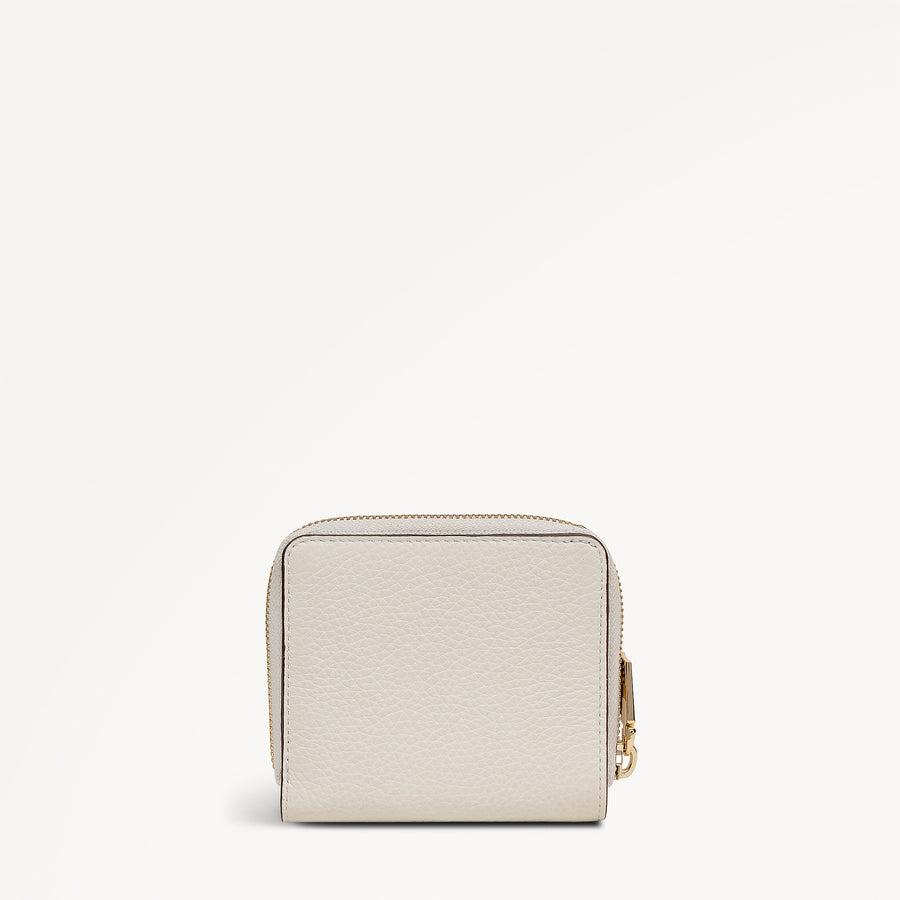 Dukes Place Leather Medium Zip Around Purse in Chalk  - 113375