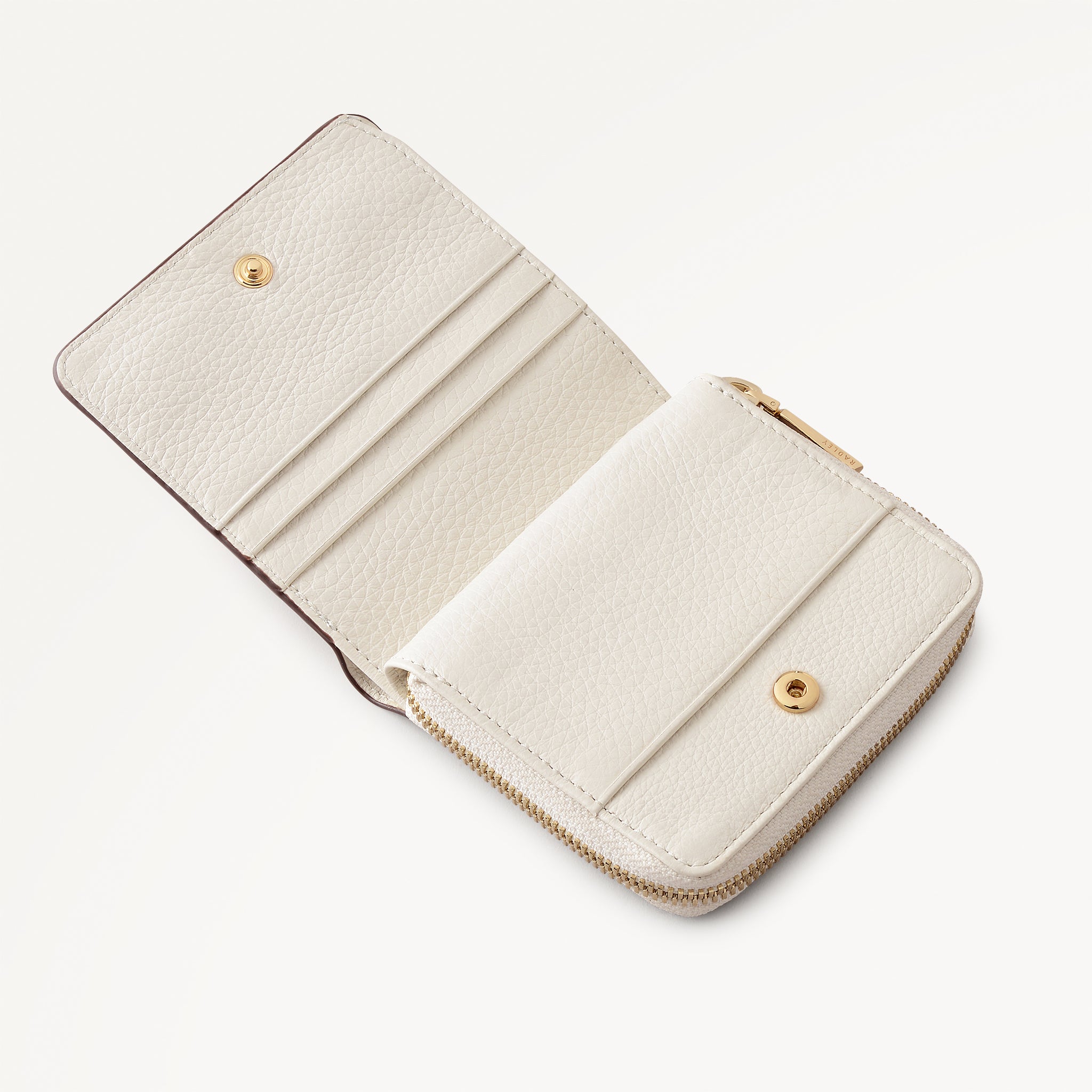 Dukes Place Leather Medium Zip Around Purse in Chalk  - 113375