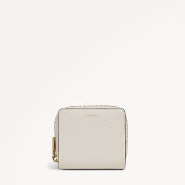 Dukes Place Leather Medium Zip Around Purse in Chalk  - 113375