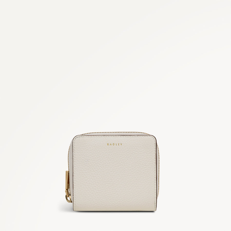 Dukes Place Leather Medium Zip Around Purse in Chalk  - 113375